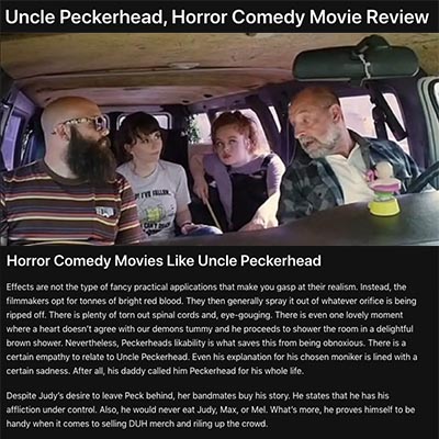 Uncle Peckerhead, Horror Comedy Movie Review